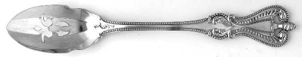 Old Colonial (Sterling, 1895, No Monograms) Short Handled Olive Spoon with Pierced Bowl