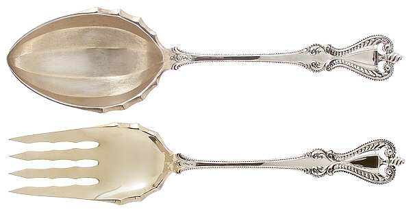 Old Colonial (Sterling, 1895, No Monograms) (2 Pc) Solid Salad Set