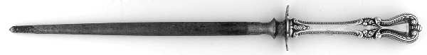 Old Colonial (Sterling, 1895, No Monograms) Knife-Sharpn/Steelrod/Lg-Sterling Guard
