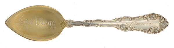 Old English (Sterling, 1892, No Monos) Fruit/Orange Souvenir Spoon