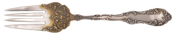 Old English (Sterling, 1892, No Monos) Medium Solid Cold Meat Serving Fork