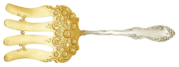 Old English (Sterling, 1892, No Monos) Large Solid Asparagus Serving Fork by Towle Silver