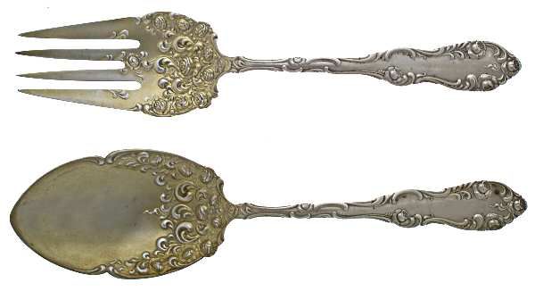 Old English (Sterling, 1892, No Monos) (2 Pc) Solid Salad Set