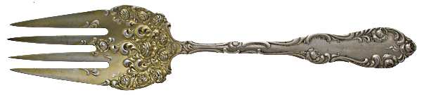 Old English (Sterling, 1892, No Monos) Solid Salad Serving Fork