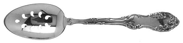 Old English (Sterling, 1892, No Monos) Pierced Tablespoon (Serving Spoon)