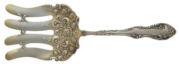 Old English (Sterling, 1892, No Monos) Large Solid Asparagus Serving Fork