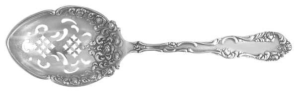 Old English (Sterling, 1892, No Monos) Pierced Nut Serving Spoon