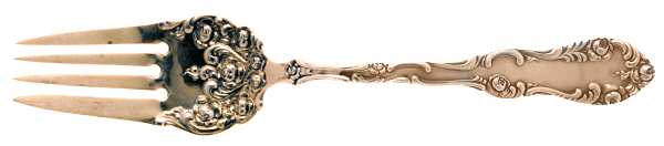 Old English (Sterling, 1892, No Monos) Small Solid Cold Meat Serving Fork