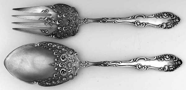 Old English (Sterling, 1892, No Monos) (2 Pc) Solid Salad Set