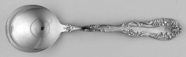 Old English (Sterling, 1892, No Monos) Round Bowl Soup Spoon (Gumbo)