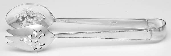 Old Lace (Sterling, 1939, No Monograms) Ice Serving Tongs Small HC