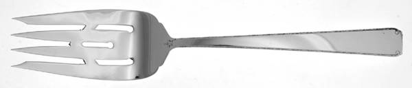 Old Lace (Sterling, 1939, No Monograms) Large Solid Cold Meat Serving Fork
