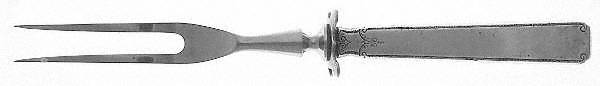 Old Lace (Sterling, 1939, No Monograms) Small Carving Fork W/Sterling Guard