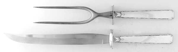 Old Lace (Sterling, 1939, No Monograms) (2 Pc)Carving Set-Lg Stnbl/Roast w/Sterling Guard