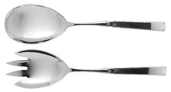 Old Lace (Sterling, 1939, No Monograms) 2 Pc Salad Set with Stainless Bowl