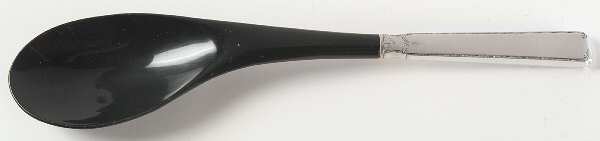 Old Lace (Sterling, 1939, No Monograms) Salad Serving Spoon with Plastic Bowl