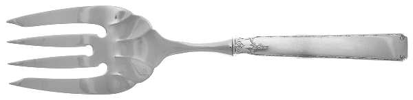 Old Lace (Sterling, 1939, No Monograms) Large Stainless-Tine Cold Meat Serving Fork