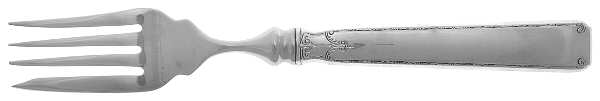 Old Lace (Sterling, 1939, No Monograms) Individual Hollow Fish Fork, Stainless Tines