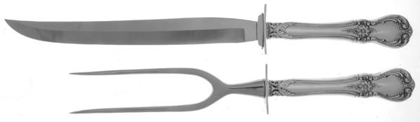 Old Master (Sterling, 1942) 2pc Large Roast Carving Set-Stnl w/Sterling Guard