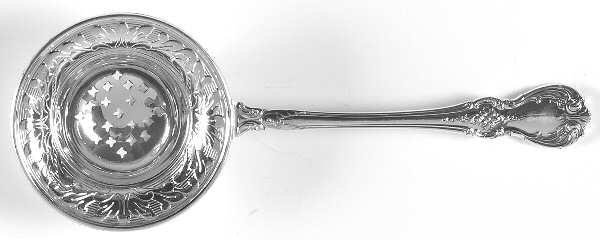 Old Master (Sterling, 1942) Individual Overcup Tea Strainer with Silverplate Bowl