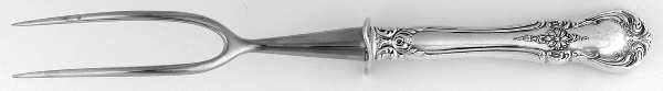 Old Master (Sterling, 1942) Small Carving Fork Stainless Prong W/Sterling Guar