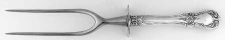 Old Master (Sterling, 1942) Lg Carving/Roast Fork-Stn Prong w/Sterling Guard