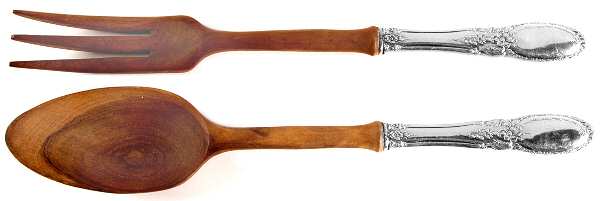 Old Mirror (Sterling, 1940) Wooden Bowl 2-Piece Salad Set