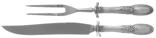 Old Mirror (Sterling, 1940) 2 Piece Small Carving Set W/ Sterling Guard
