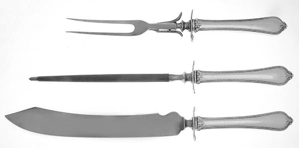 Old Newbury-Newbury (Sterling, 1900) (3 Pc)Carving Set-Lg Stnbl/Roast w/Sterling Guard