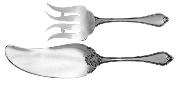 Old Newbury-Newbury (Sterling, 1900) 2 Piece Large Solid Fish Serving Set by Towle Silver