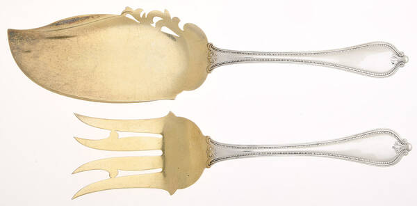 Old Newbury-Newbury (Sterling, 1900) Solid 2-Piece Small Fish Serving Set by Towle Silver