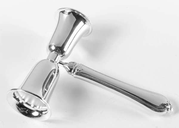 Old Newbury-Newbury (Sterling, 1900) Double Jigger with Handle, Silverplate Bowls