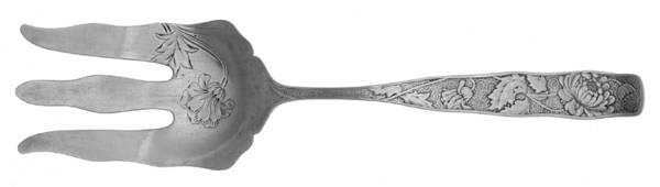 Orchids (Sterling, 1887) Salad Serving Fork Solid, Bright Cut
