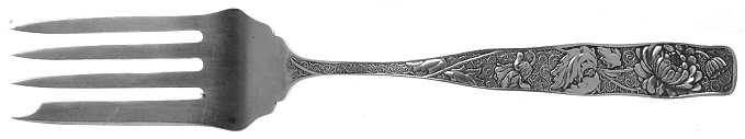 Orchids (Sterling, 1887) Medium Solid Cold Meat Serving Fork