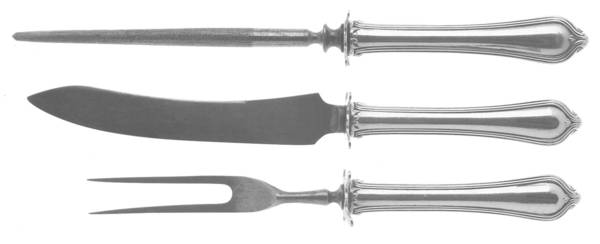 Paul Revere (Sterling, 1906) Small Steak 3-Piece Carving Set w/Stainless Blade