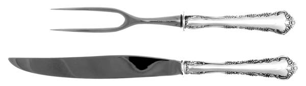Peachtree Manor (Sterling, 1956, No Monos) Small Steak 2-Piece Carving Set w/Stainless Blade