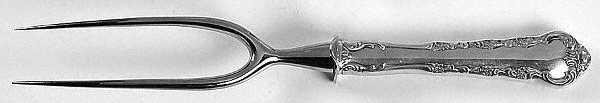 Peachtree Manor (Sterling, 1956, No Monos) Large Stainless-Prong Roast Carving Fork