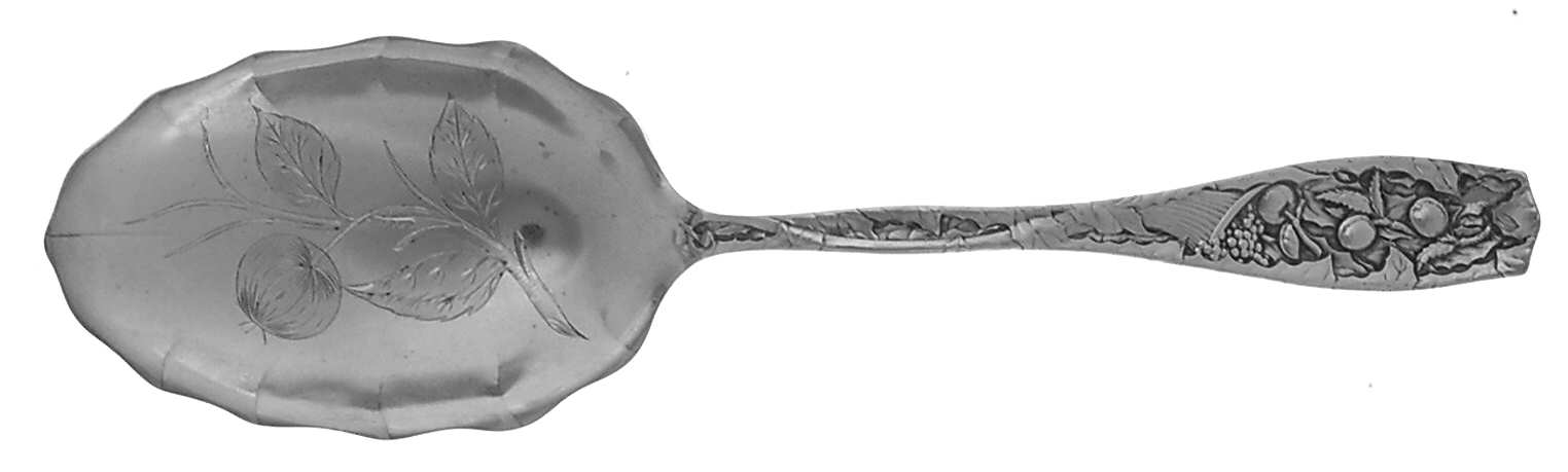 Pomona (Sterling, 1887) Salad Serving Spoon, Bright Cut Solid Piece