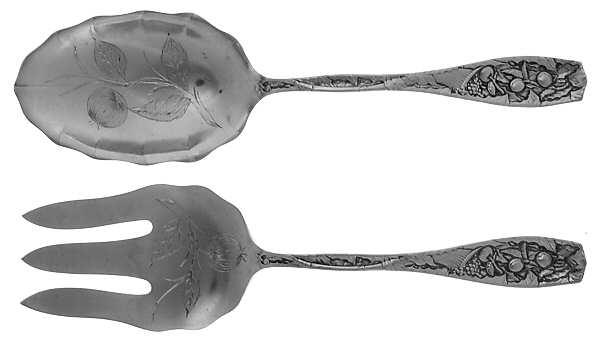 Pomona (Sterling, 1887) 2-Piece Salad Set, Bright Cut Solid Piece