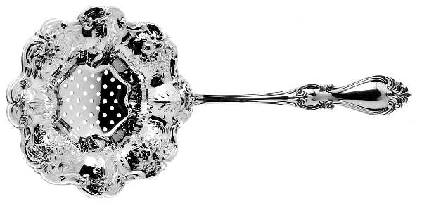 Queen Elizabeth I (Sterling, 1970, No Monograms) Solid Individual Overcup Tea Strainer