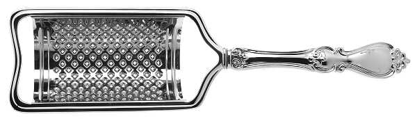Queen Elizabeth I (Sterling, 1970, No Monograms) Cheese Grater with Hollow Handle, Stainless Grater