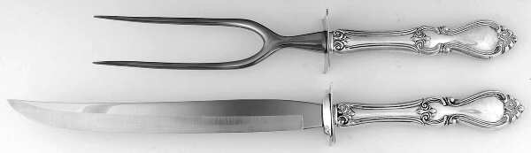 Queen Elizabeth I (Sterling, 1970, No Monograms) (2 Pc)Carving Set-Lg Stnbl/Roast w/Sterling Guard