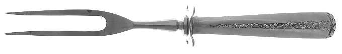 Rambler Rose (Sterling, 1937) Small Steak Carving Fork with Stainless Prongs
