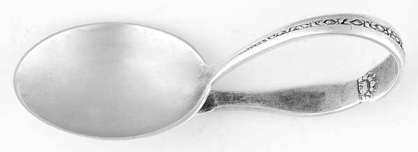 Rambler Rose (Sterling, 1937) Curved Handle Baby Spoon