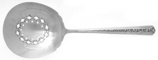 Rambler Rose (Sterling, 1937) Solid Bon Bon Spoon with Pierced Bowl