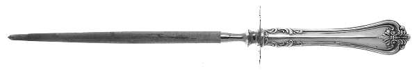 Richmond (Sterling, 1901, No Monograms) Large Knife Sharpener-Steel Rod w/Sterling Guard