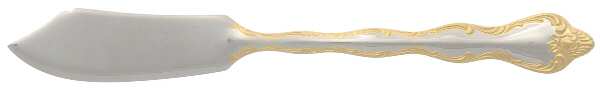 Rose Cascade (Stainless, Gold Accent) Flat Handle Master Butter Knife