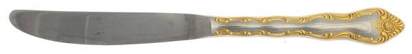 Rose Cascade (Stainless, Gold Accent) Modern Hollow Knife