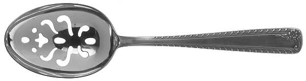 Rose Gadroon (Stainless) Pierced Solid Serving Spoon by Towle Silver