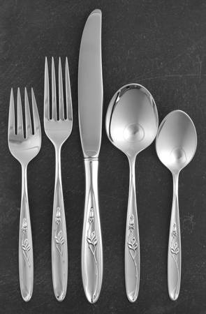 Rose Solitaire (Sterling, 1954) 5 Piece Place Size Setting
